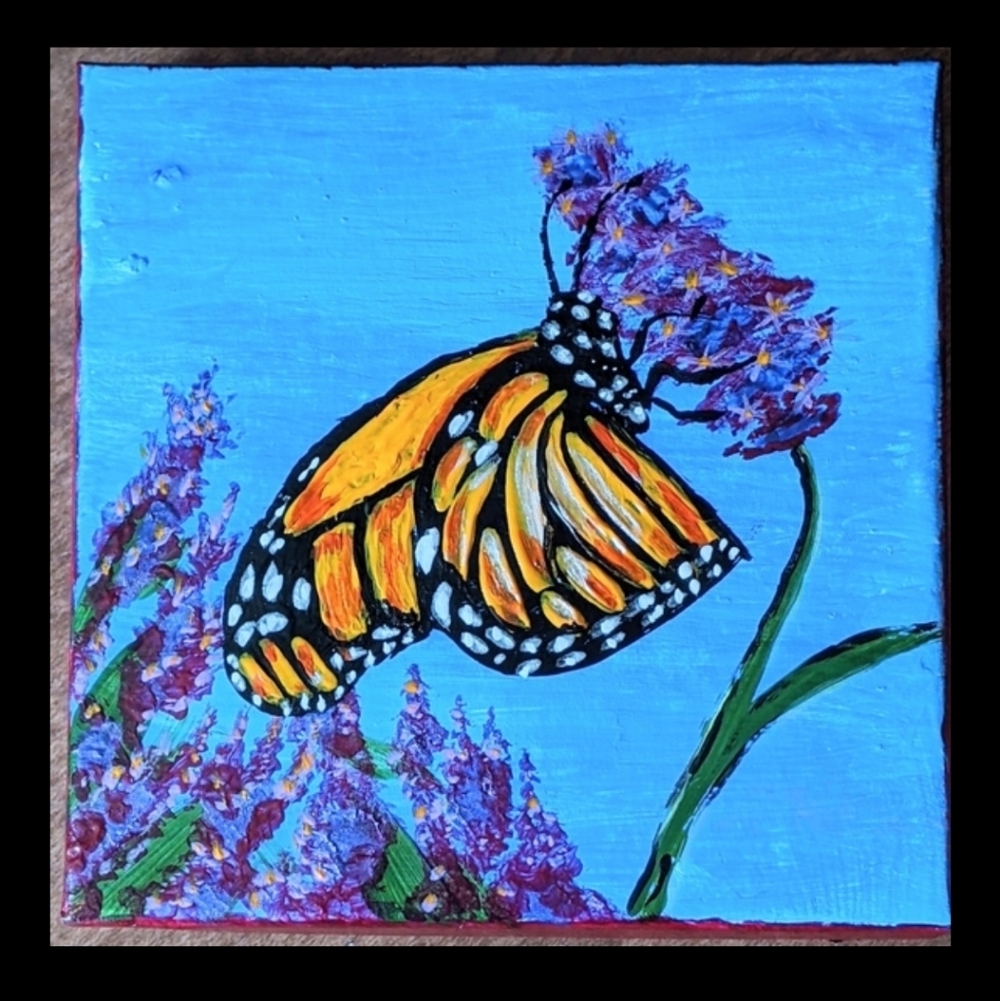 Monarch Butterfly Gift Box Handmade Painted Keepsake Miniature Art